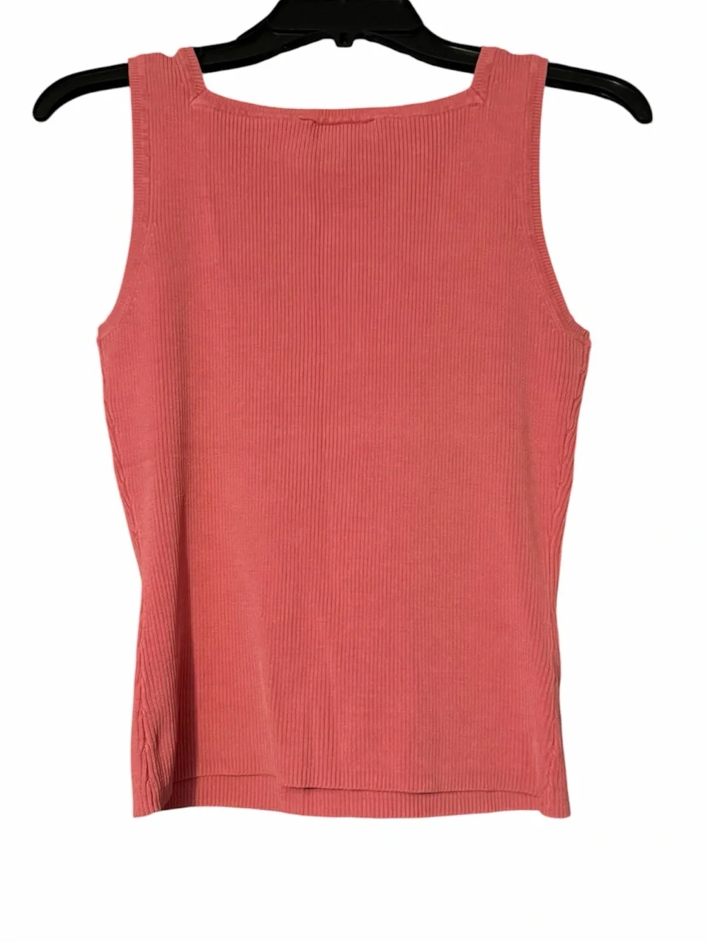 Harold's Vintage Coral Ribbed Square-Neck Tank Size Small - Picture 2 of 3